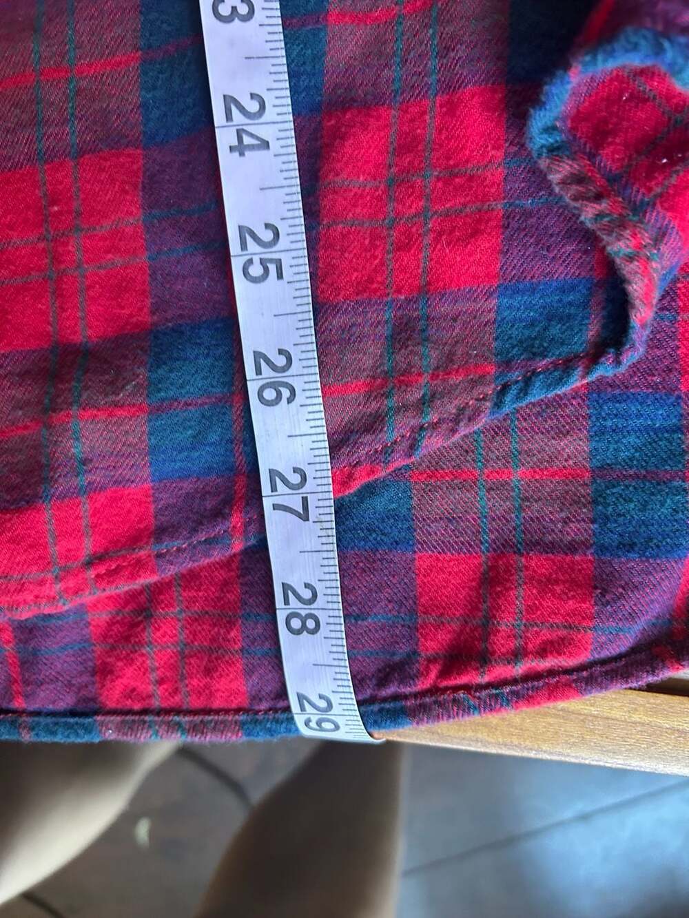 Lands' End Flannel Shirt Size 2X womens Red Blue Plaid Button Down - Picture 10 of 10